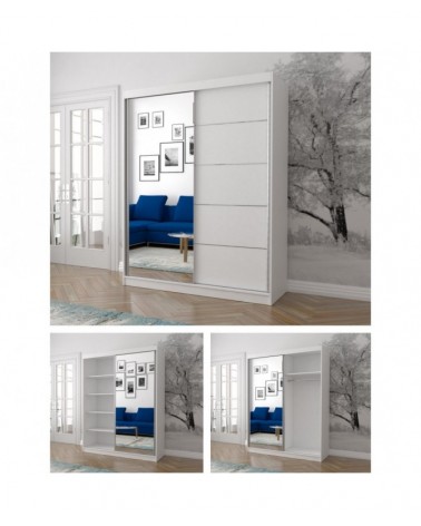 Dulap DELUXE, Alb, Pal, Oglinda