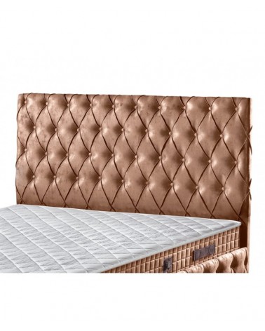 Set Pat Oscar MARO Complet Tapitat Cu Saltea 160x200cm si Somiera Rabatabila