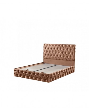 Set Pat Oscar MARO Complet Tapitat Cu Saltea 160x200cm si Somiera Rabatabila