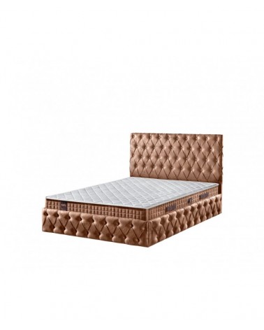 Set Pat Oscar MARO Complet Tapitat Cu Saltea 160x200cm si Somiera Rabatabila