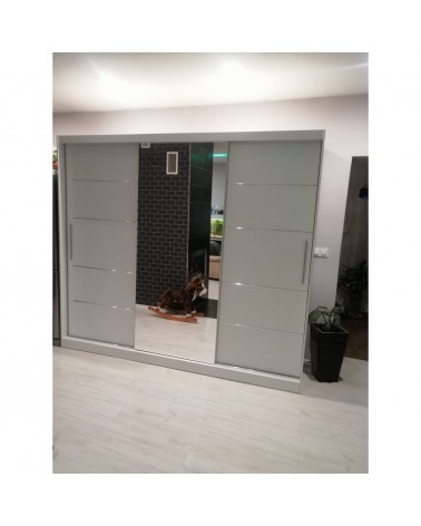 Dressing David Alb Cu Oglinda, Înălțime 208 cm , Latime 250 cm , Adâncime , 60 cm