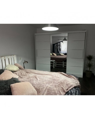 Dressing David Alb Cu Oglinda, Înălțime 208 cm , Latime 250 cm , Adâncime , 60 cm