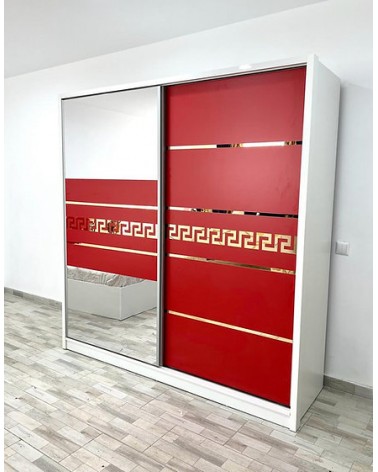 Dulap COD103 Alb+Rosu, 200x206x61cm