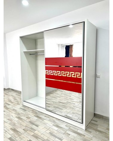 Dulap COD103 Alb+Rosu, 200x206x61cm