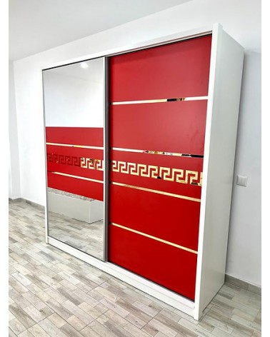 Dulap COD103 Alb+Rosu, 200x206x61cm