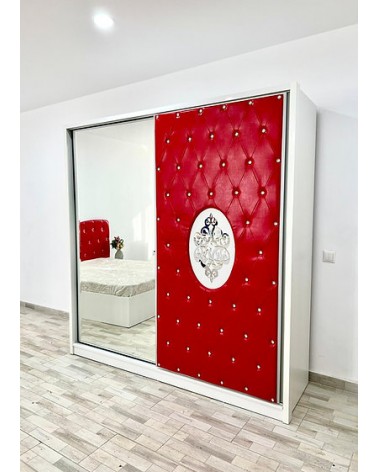 Dulap COD102 Alb+Rosu, 200x206x61cm