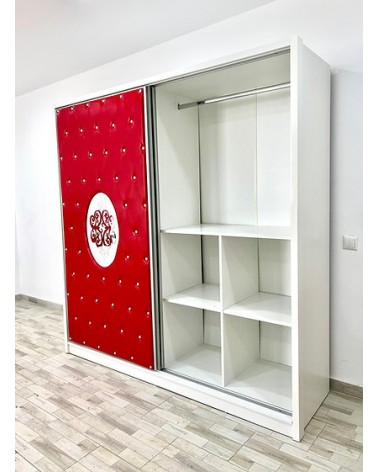 Dulap COD102 Alb+Rosu, 200x206x61cm