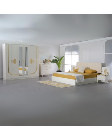 Set Dormitor Cod105 ALB + Saltea 180x200cm