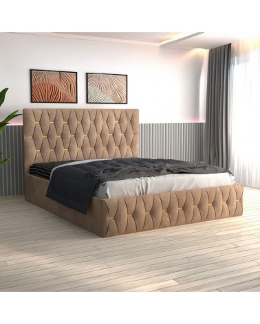 Set Pat Eric Complet Tapitat 140x200cm Cu Saltea 20cm Grosime
