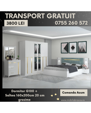 Set Dormitor G100 + Saltea 160x200cm