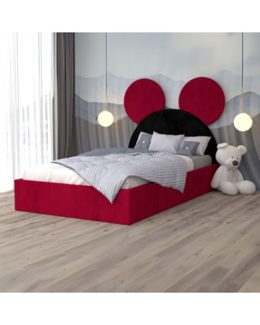Pat Tapitat Mickey 1 Rosu 140x200cm + Saltea 20cm Grosime