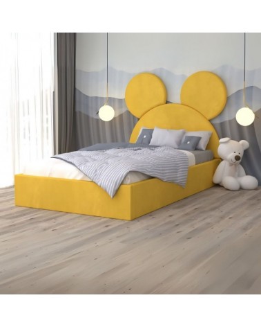 Pat Tapitat Mickey 2 Galben 140x200cm  + Saltea 20cm Grosime