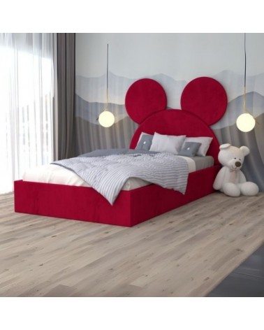 Pat Tapitat Mickey 4 Rosu 140x200cm + Saltea 20cm Grosime