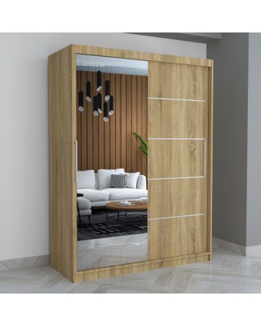 Dulap A05 Sonoma cu Oglinda, 150cm Lungime