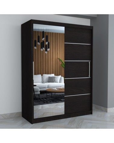 Dulap A09 Wenge cu Oglinda, 150cm Lungime