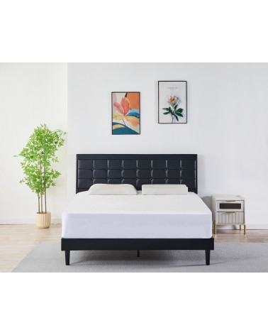 Set Pat Bari Negru Cu Saltea 160x200cm 20cm grosime
