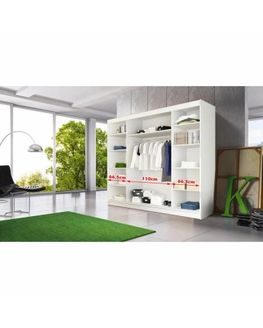 Dressing David Gri Cu Oglinda, Înălțime 200 cm , Latime 250 cm , Adâncime , 60 cm