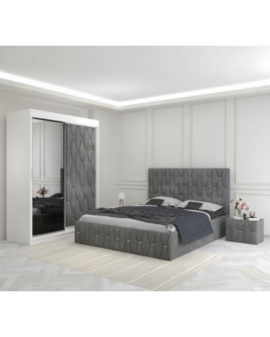 Set Dormitor Eric Complet Tapitat + Saltea 160x200cm