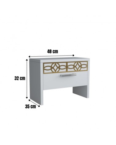 Set dormitor complet Eva Cu Oglinda Si Comoda + Saltea 160x200cm