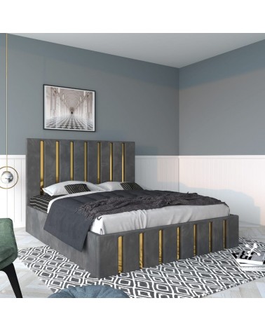 Set Pat Mexic Complet Tapitat 160x200cm Cu Saltea 20cm Grosime