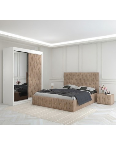 Set Dormitor Eric Complet Tapitat + Saltea 180x200cm