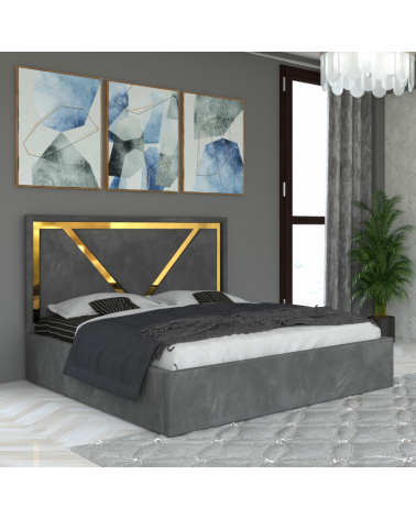 Set Pat VLN Complet Tapitat 160x200cm Cu Saltea 20cm Grosime