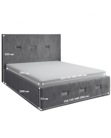 Set Pat Maria Complet Tapitat 160x200cm Cu Saltea 20cm Grosime