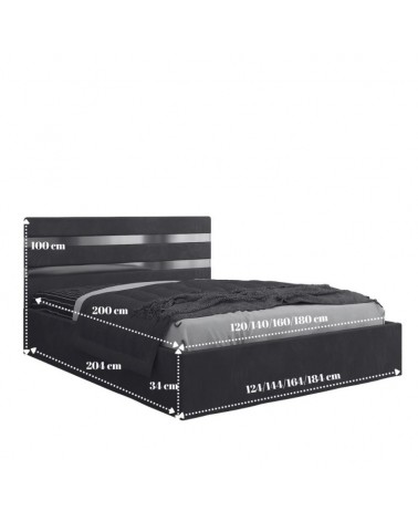 Set Pat Clio Complet Tapitat 160x200cm Cu Saltea 20cm Grosime