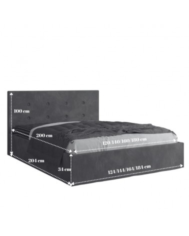 Set Pat Filip Complet Tapitat 160x200cm Cu Saltea 20cm Grosime