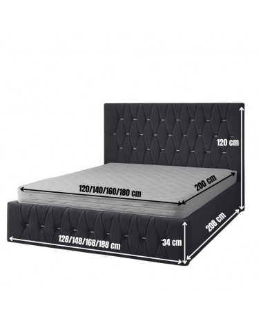 Set Pat Eric Complet Tapitat 140x200cm Cu Saltea 20cm Grosime