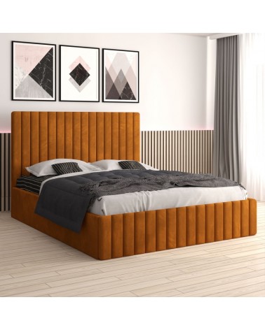 Set Pat Luca Complet Tapitat 180x200cm Cu Saltea 20cm Grosime