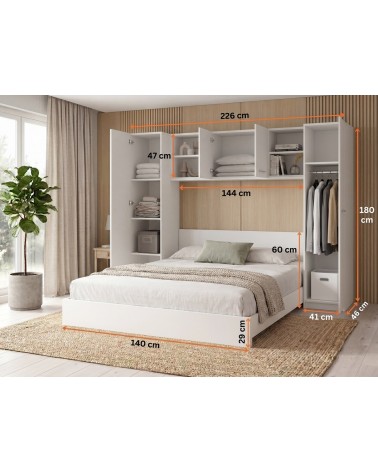 Set dormitor complet Giulia + Saltea 140x200cm